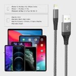 Redwey iPhone Charger Cable, 2Pack 2M/6FT Lightning Cable Nylon Braided Durable Fast Charging Cord Data & Syncing Transfer Suit for iPhone 12 Pro Max Mini 11 Pro Max XR XS X 8 7 6 Plus 5s 5 SE-Grey