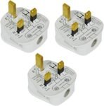 Status 13 A 3-Pin Plug - White (Pack of 3)