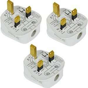 Status 13 A 3-Pin Plug - White (Pack of 3)