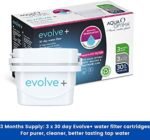 Aqua Optima EPS311 30 Day Water Filter Cartridge 3 Months Supply Compatible with Brita Maxtra, White