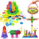 Mr. Gadget Solutions 300 Pieces Snow Shaped Discs Puzzle Constructive Discs Connect Interlocking Discs Creative and Educational Building Blocks