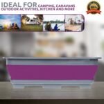 Mr.Gadget's Solutions Collapsible Washing Up Bowl - Portable 10 Litre Water Storage Basin Ideal for Camping, Caravans, Outdoor Activities, Kitchen and More - Purple