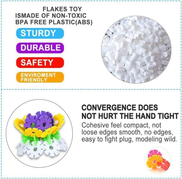 Mr. Gadget Solutions 300 Pieces Snow Shaped Discs Puzzle Constructive Discs Connect Interlocking Discs Creative and Educational Building Blocks