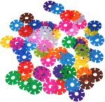 Mr. Gadget Solutions 300 Pieces Snow Shaped Discs Puzzle Constructive Discs Connect Interlocking Discs Creative and Educational Building Blocks