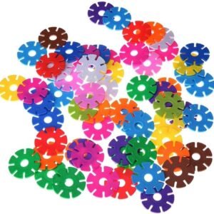Mr. Gadget Solutions 300 Pieces Snow Shaped Discs Puzzle Constructive Discs Connect Interlocking Discs Creative and Educational Building Blocks