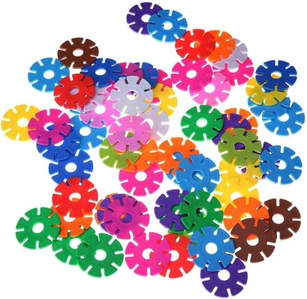 Mr. Gadget Solutions 300 Pieces Snow Shaped Discs Puzzle Constructive Discs Connect Interlocking Discs Creative and Educational Building Blocks