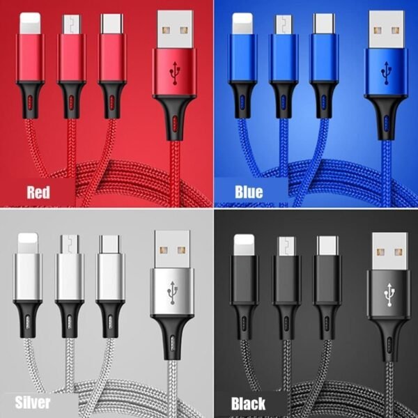 3 IN 1 Durable Mutiple USB Charging Cable