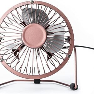 4" Mini USB Powered Desk Fan - Rose Gold Finish