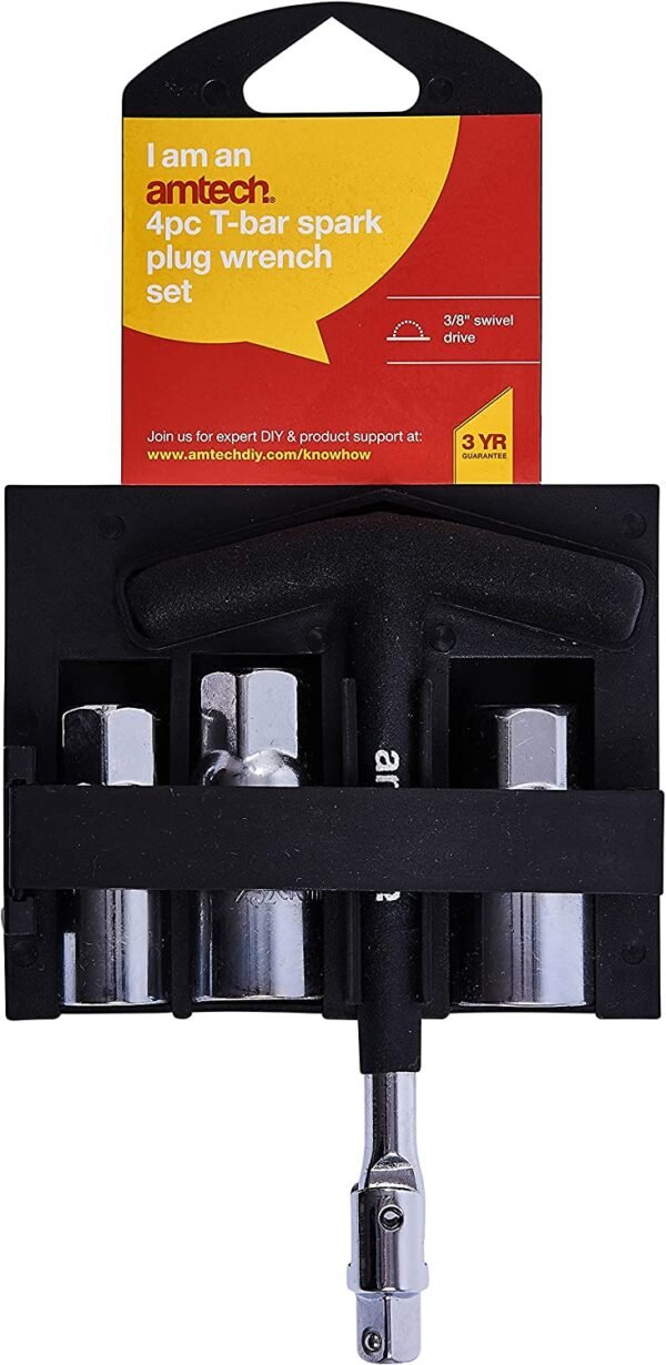 Amtech I3665 4 Piece T-bar Spark Plug Wrench Set