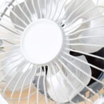 Fine Elements COL1263 4-Inch Desk Fan, USB Desk Fan, Four Aluminium Blades, Sturdy Trapezia Base, Portable 2.5W Table Fan for Home or Office Use, Easy to Use, Ideal Cooling While at Work - White