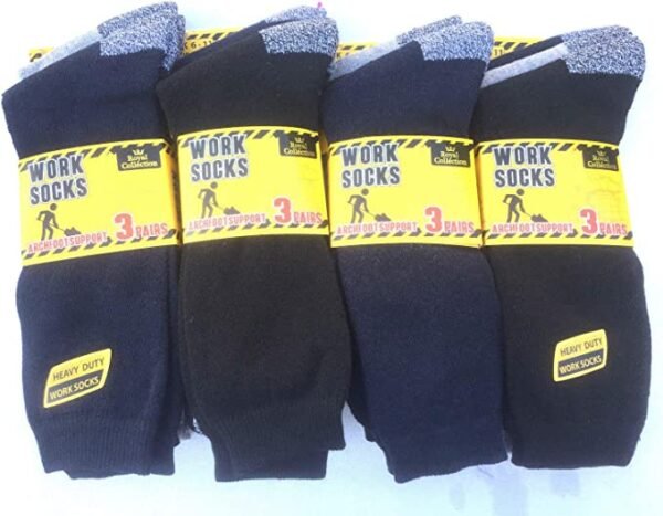 6pairs Mens Long Chunky Thermal Socks Walking Hiking Winter Warm Work Socks UK Shoe Size 6-11 Black