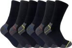 6pairs Mens Long Chunky Thermal Socks Walking Hiking Winter Warm Work Socks UK Shoe Size 6-11 Black