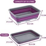 Mr.Gadget's Solutions Collapsible Washing Up Bowl - Portable 10 Litre Water Storage Basin Ideal for Camping, Caravans, Outdoor Activities, Kitchen and More - Purple