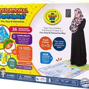 My Salah Mat - Educational Interactive Prayer Mat & Book for Children in 17 languages (English, French, Arabic, Malaysian, Indonesian, Turkish, Urdu, Bengali, German, Russian & Spanish)