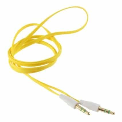 Jack Auxiliary Flat Cable -1.5m - Yellow