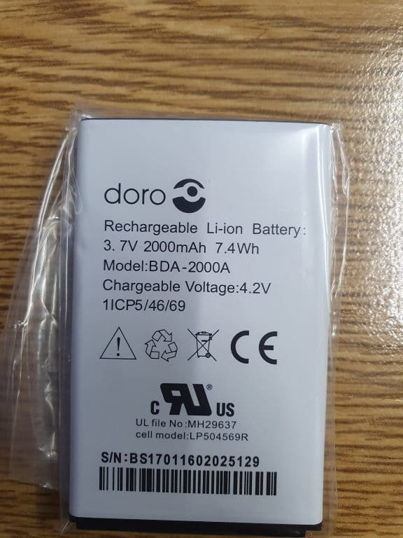 GENUINE DORO BDA-2000A BATTERY FOR LIBERTO 825 / 8030 2000mAh