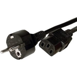 C13 2Meter Cable Straight Black Kettle Cable