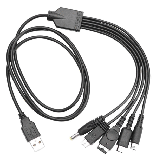 5in1 cable with ndsl nds psp miniusb and iph4 connectors