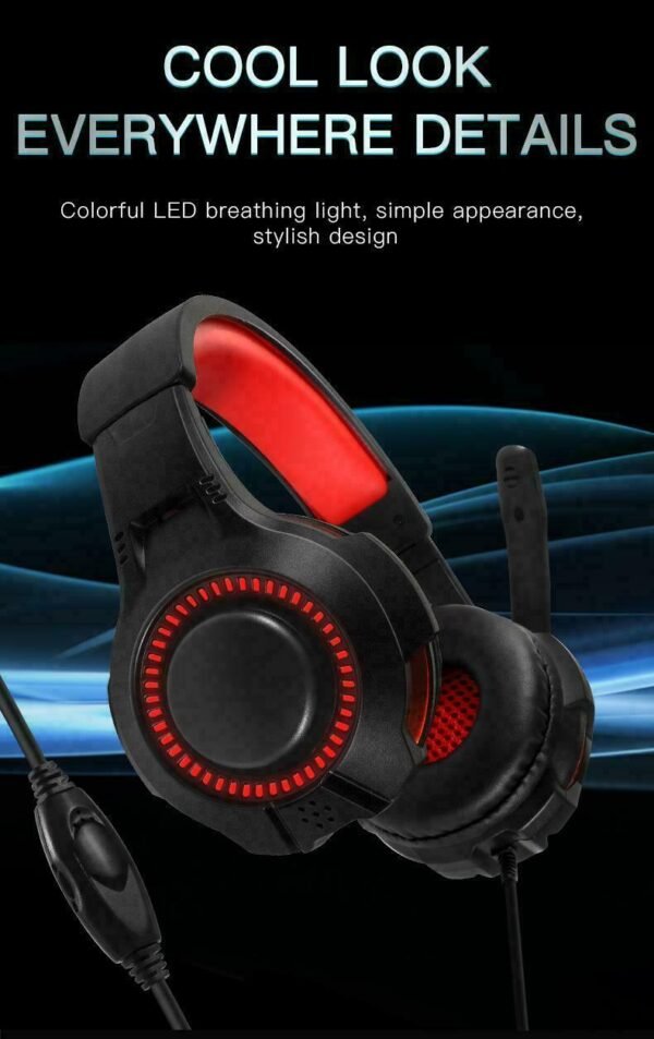Pro Gaming Headset Headphones G50 Overear Earphones Compatible With PS4, PS5, XBox One, Xbox One S/X, Nintendo Switch / PSP - Red/Black