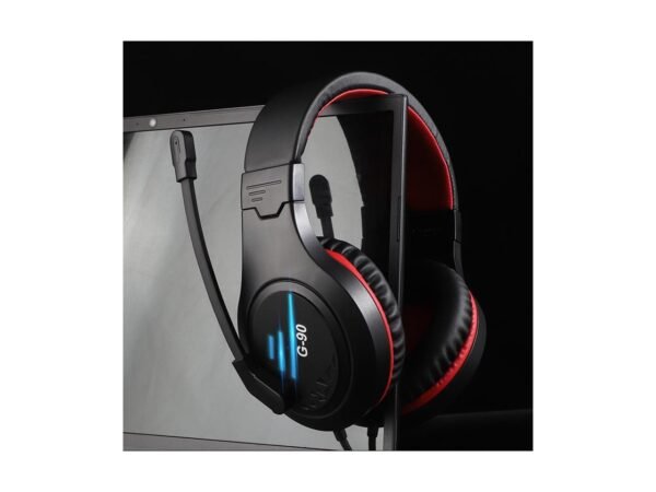 Pro Gaming Headset Headphones G90 Overear Earphones Compatible With PS4, PS5, XBox One, Xbox One S/X, Nintendo Switch / PSP - Red / Black