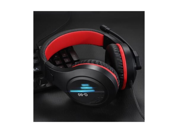 Pro Gaming Headset Headphones G90 Overear Earphones Compatible With PS4, PS5, XBox One, Xbox One S/X, Nintendo Switch / PSP - Red / Black