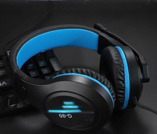 Pro Gaming Headset Headphones G90 Overear Earphones Compatible With PS4, PS5, XBox One, Xbox One S/X, Nintendo Switch / PSP - Blue/Black