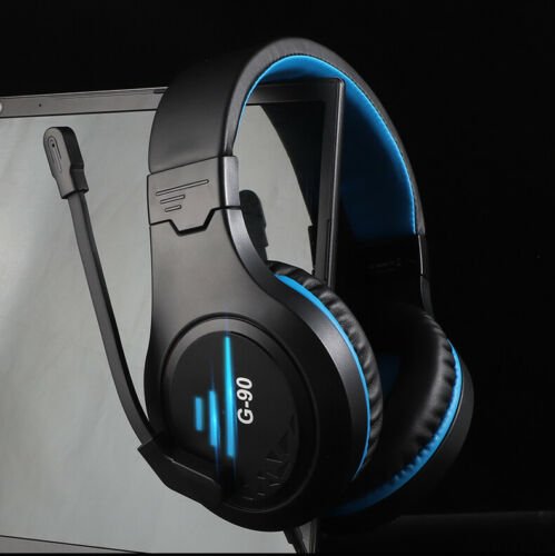 Pro Gaming Headset Headphones G90 Overear Earphones Compatible With PS4, PS5, XBox One, Xbox One S/X, Nintendo Switch / PSP - Blue/Black