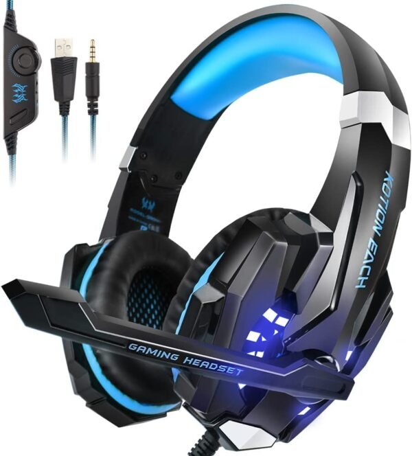 Pro Gaming Headset Headphones G9000 Overear Earphones Compatible With PS4, PS5, XBox One, Xbox One S/X, Nintendo Switch / PSP - Blue/Black