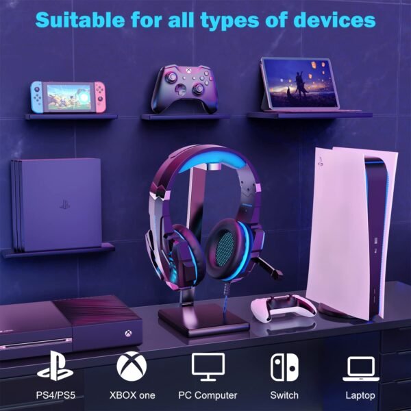 Pro Gaming Headset Headphones G9000 Overear Earphones Compatible With PS4, PS5, XBox One, Xbox One S/X, Nintendo Switch / PSP - Blue/Black