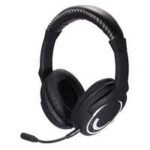 BLACK HEADPHONES WITH MIC FOR XBOX 360