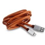 leather cable in black & brown for micro USB