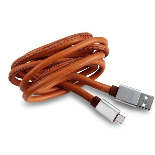 leather cable in black & brown for micro USB