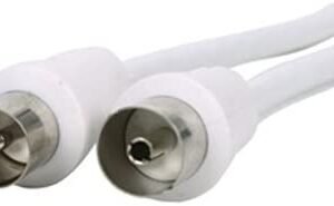 M plug to M Plug TV Fly Lead White 4 Meter