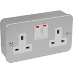 Metal Clad Twin Switched Socket