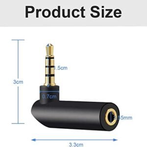 Right Angled 3.5mm Aux Adapter Female to Male