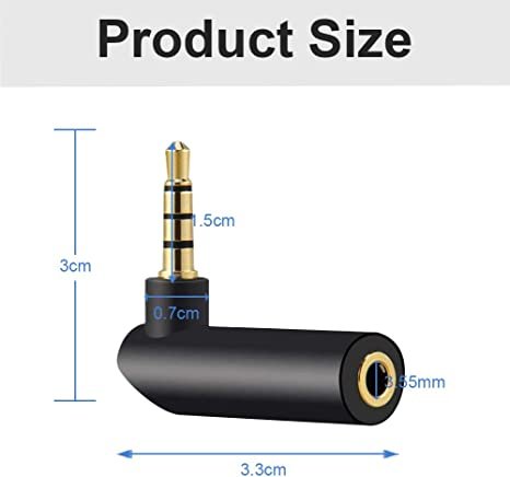 Right Angled 3.5mm Aux Adapter Female to Male