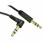 Right angled 3.5mm Aux Cable Black 2M