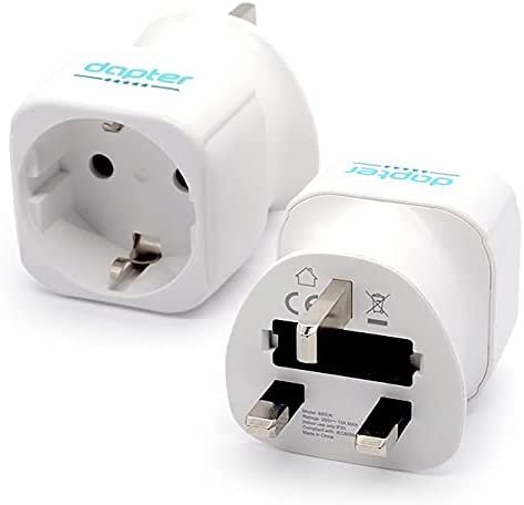Schuko to UK Plug Travel Adapter White -9680 White