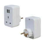 Single Gang EU Adapter with USB Ports