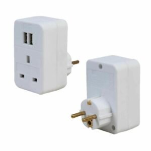 Single Gang EU Adapter with USB Ports