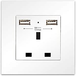 Single Switch Socket with 2 USB Ports