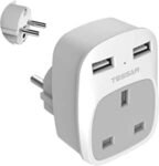UK to EU Travel adapter with 2 usb Ports