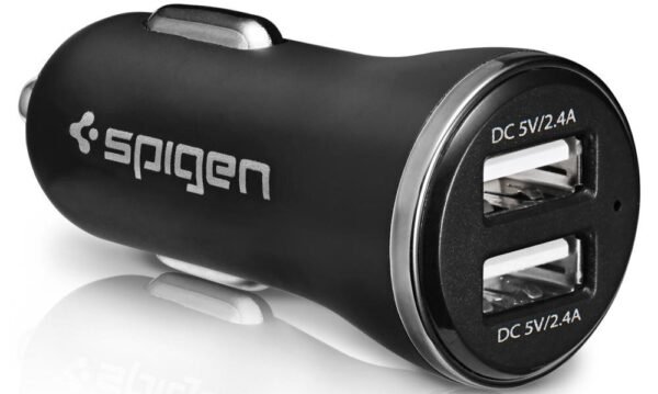 USB 3 amp dual port car charger black