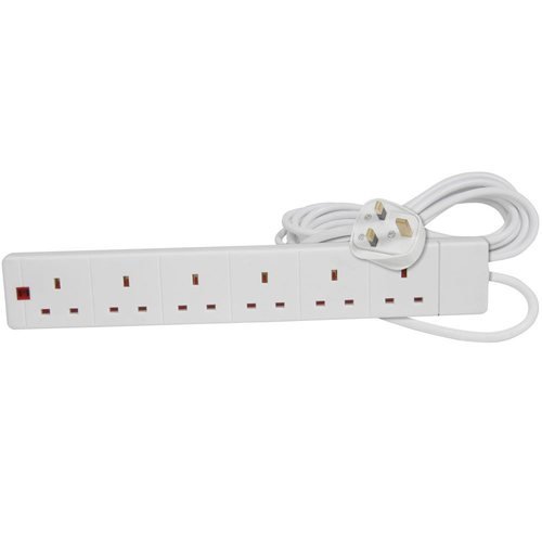 6 Gang 2 Meter White