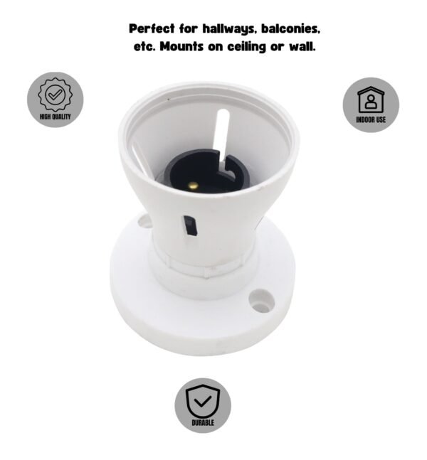 Bayonet Batten White Ceiling Lamp Holder BC B22 Light Bulb Socket Lamp Fitting