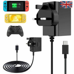 Charger for Switch/Switch OLED/Switch Lite, 2.5 Hours 15V/2.6A Fast Charging AC Adapter 5FT Type-C Cable Power Supply for Switch/Switch Lite/Switch Dock and Switch Pro Controller - Support TV Mode