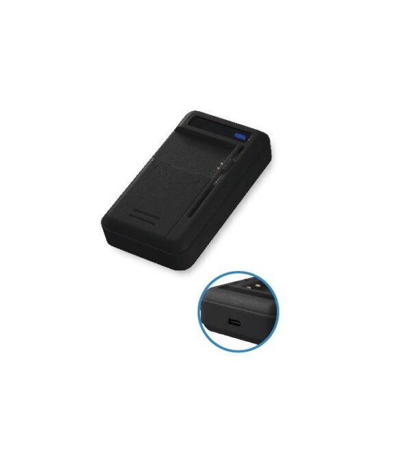 Universal Smart Charger for Mobile Phone and Camera Batteries – Side-Connector Compatible, USB-C Port