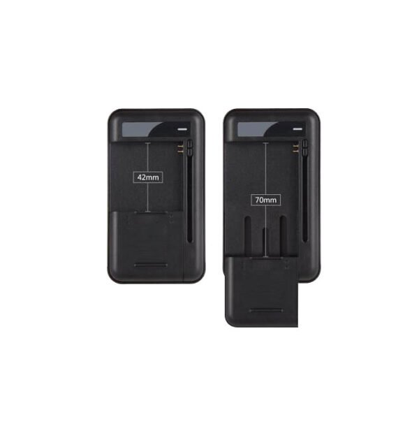 Universal Smart Charger for Mobile Phone and Camera Batteries – Side-Connector Compatible, USB-C Port