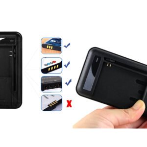 Universal Smart Charger for Mobile Phone and Camera Batteries – Side-Connector Compatible, USB-C Port