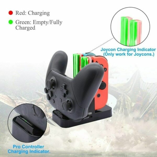 Charging Dock For Nintendo Switch Joy Con & Pro Controller